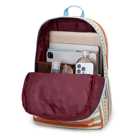 Montana West Serape Aztec Print Backpack -2Pcs Set - Blue